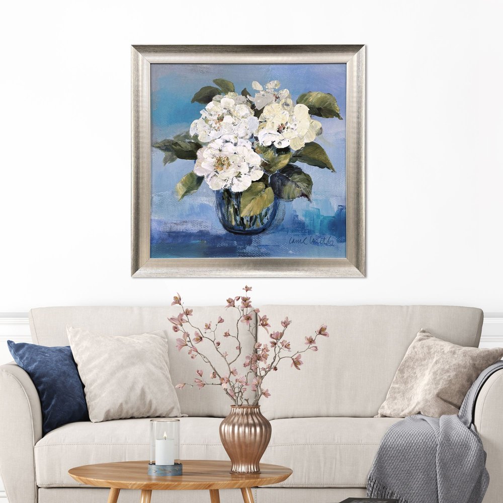 Alluring Blooms Silver Framed Wall Art HomeRoots