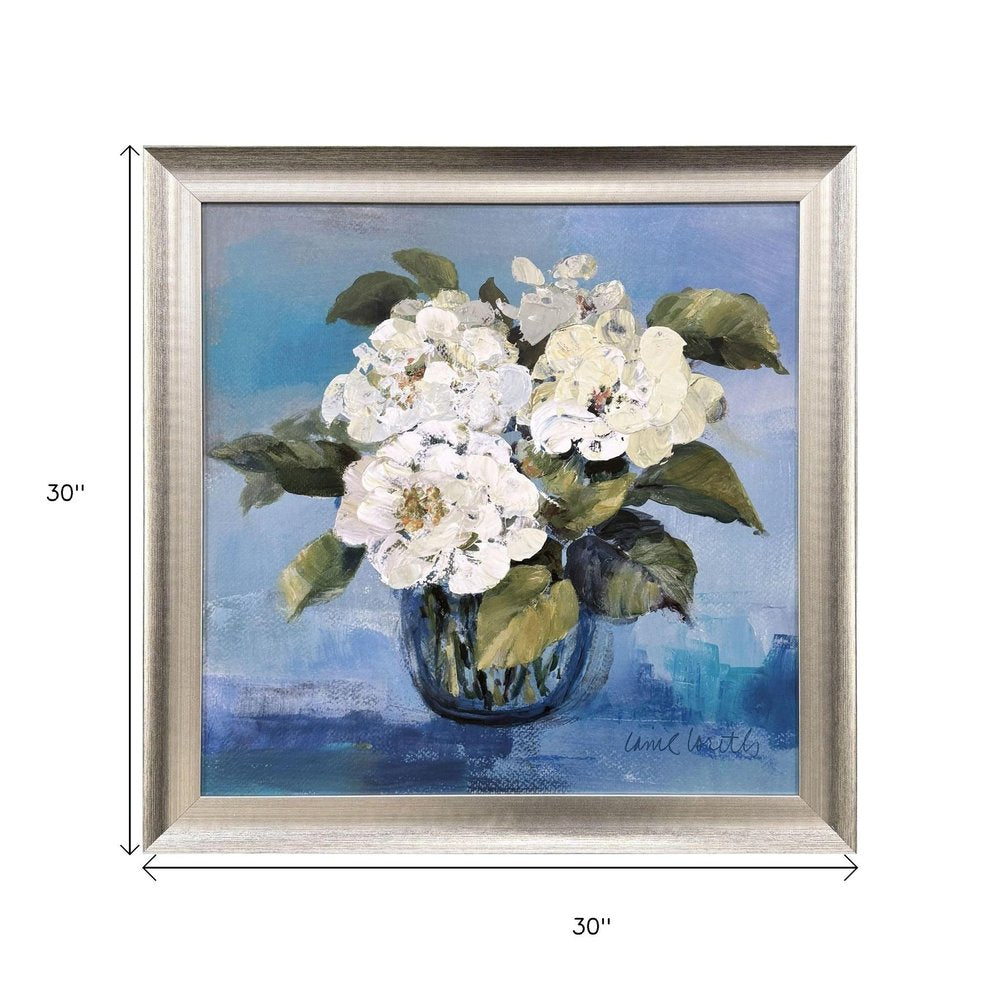 Alluring Blooms Silver Framed Wall Art HomeRoots