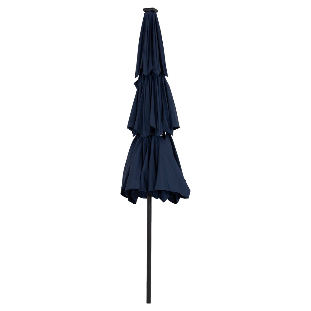 10' Dark Blue Polyester Octagonal Tilt Lighted Market Patio Umbrella — view 4