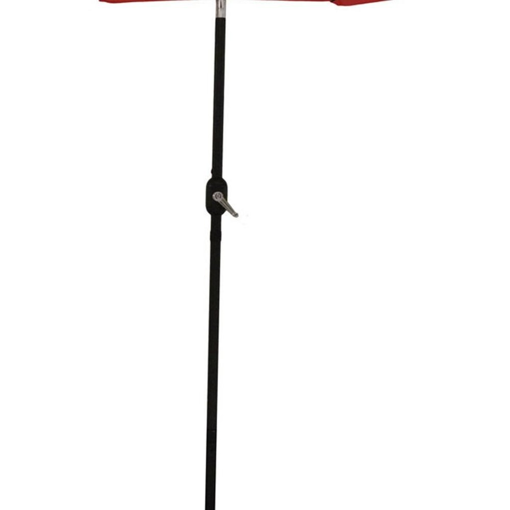 9' Red Polyester Octagonal Tilt Lighted Market Patio Umbrella — view 6