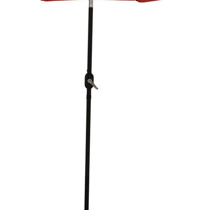 9' Red Polyester Octagonal Tilt Lighted Market Patio Umbrella