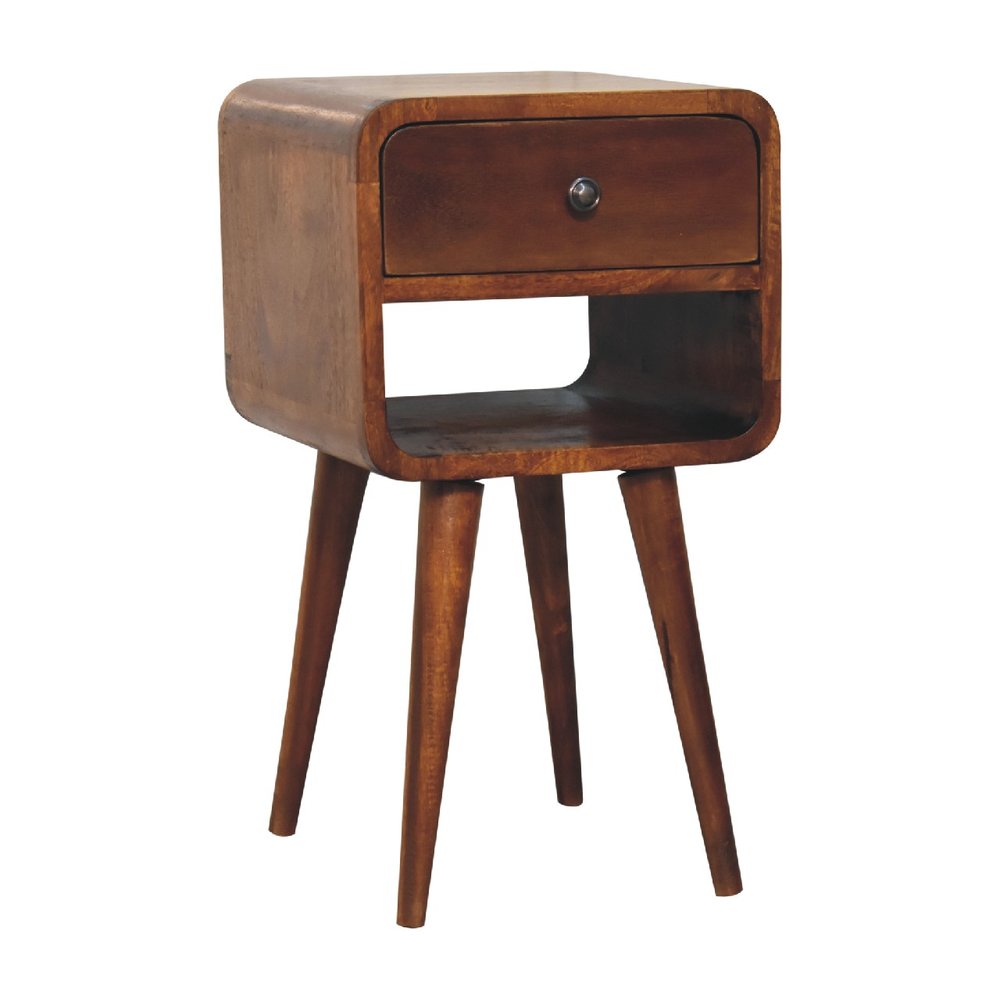22" Chestnut Solid Wood One Drawer Nightstand HomeRoots