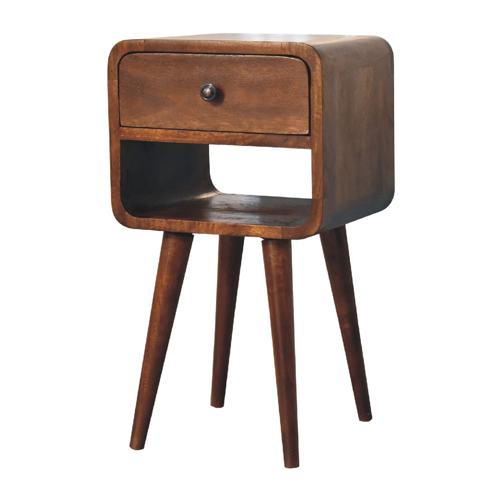 22" Chestnut Solid Wood One Drawer Nightstand HomeRoots