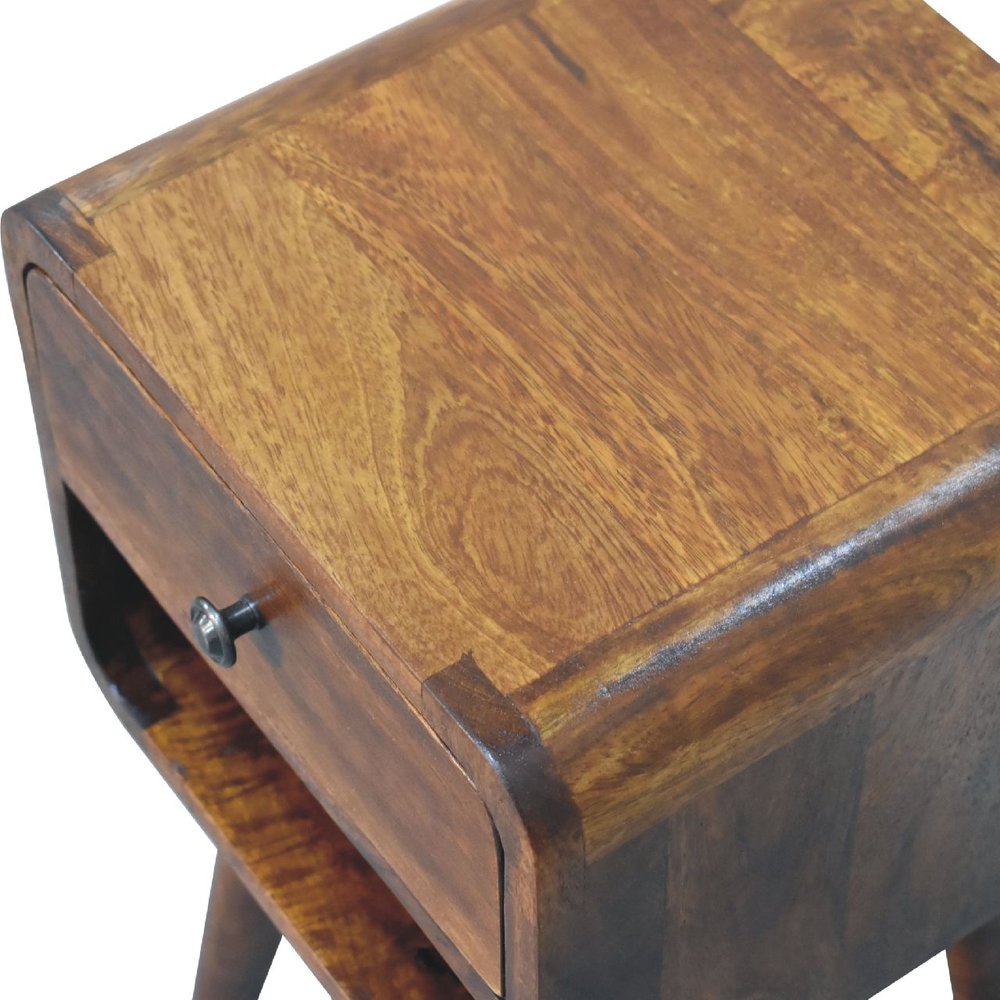 22" Chestnut Solid Wood One Drawer Nightstand HomeRoots