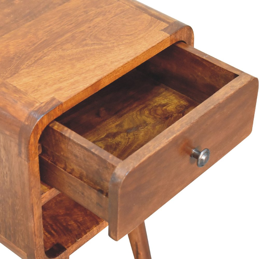 22" Chestnut Solid Wood One Drawer Nightstand HomeRoots