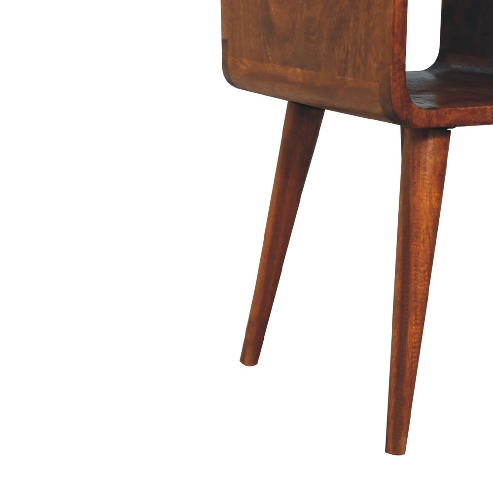 22" Chestnut Solid Wood One Drawer Nightstand — view 8