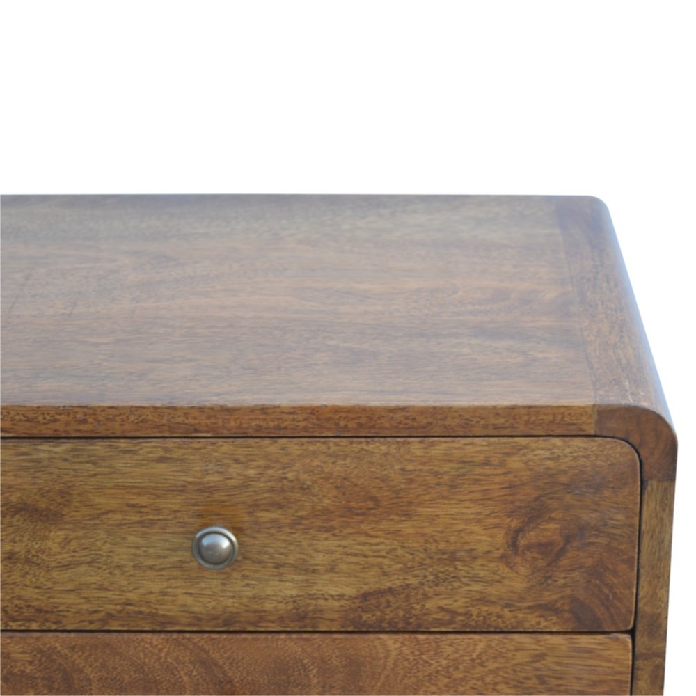22" Chestnut Solid Wood Two Drawer Nightstand HomeRoots