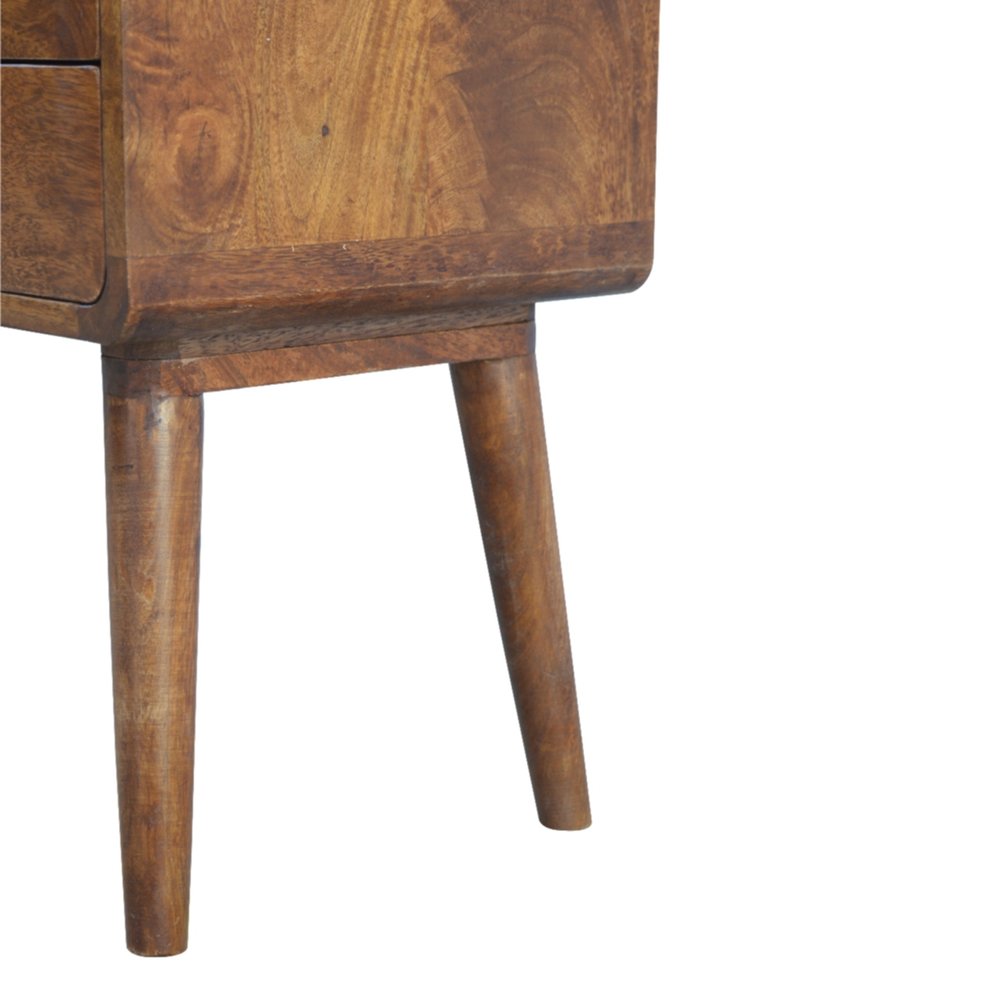 22" Chestnut Solid Wood Two Drawer Nightstand HomeRoots