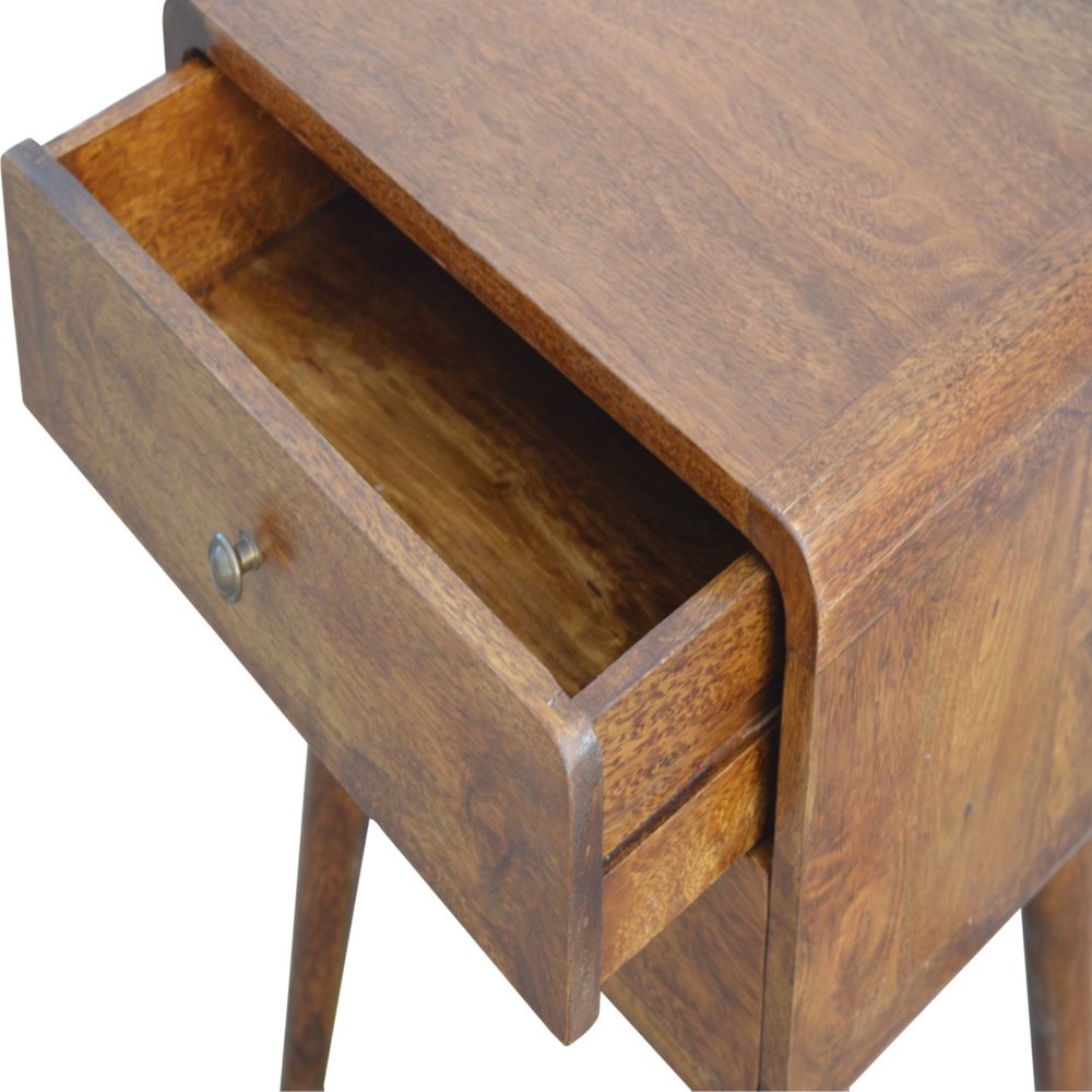 22" Chestnut Solid Wood Two Drawer Nightstand HomeRoots
