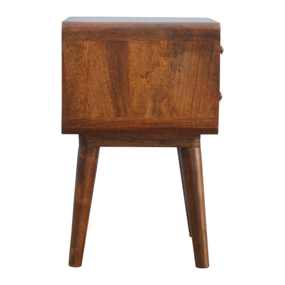 22" Chestnut Solid Wood Two Drawer Nightstand HomeRoots