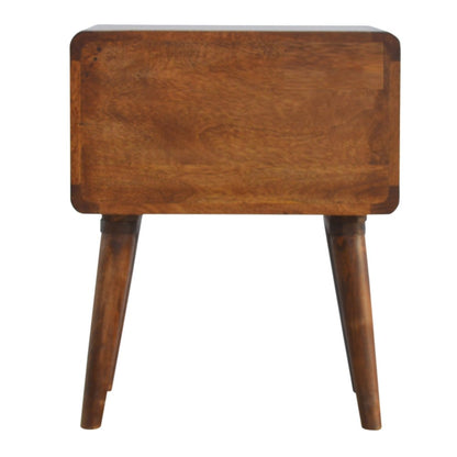 22" Chestnut Solid Wood Two Drawer Nightstand HomeRoots