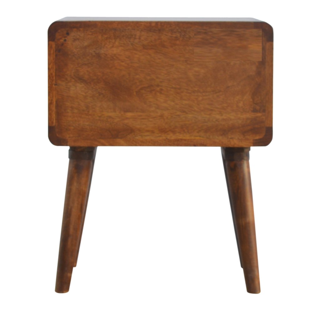 22" Chestnut Solid Wood Two Drawer Nightstand HomeRoots