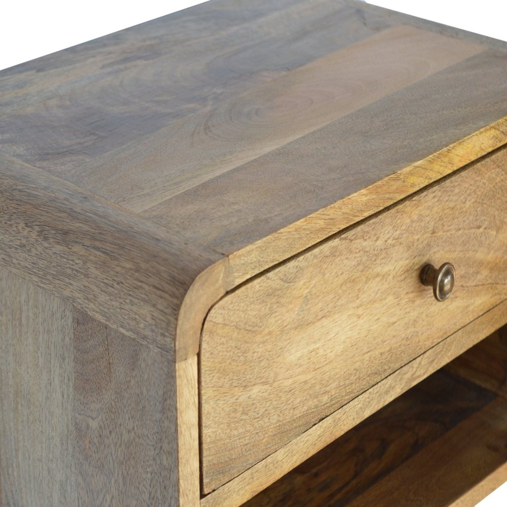 18" Natural Solid Wood One Drawer Floating Nightstand HomeRoots