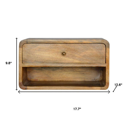 18" Natural Solid Wood One Drawer Floating Nightstand HomeRoots