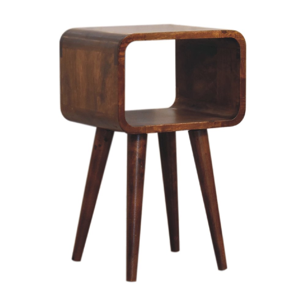 20" Chestnut Solid Wood Open Nightstand HomeRoots