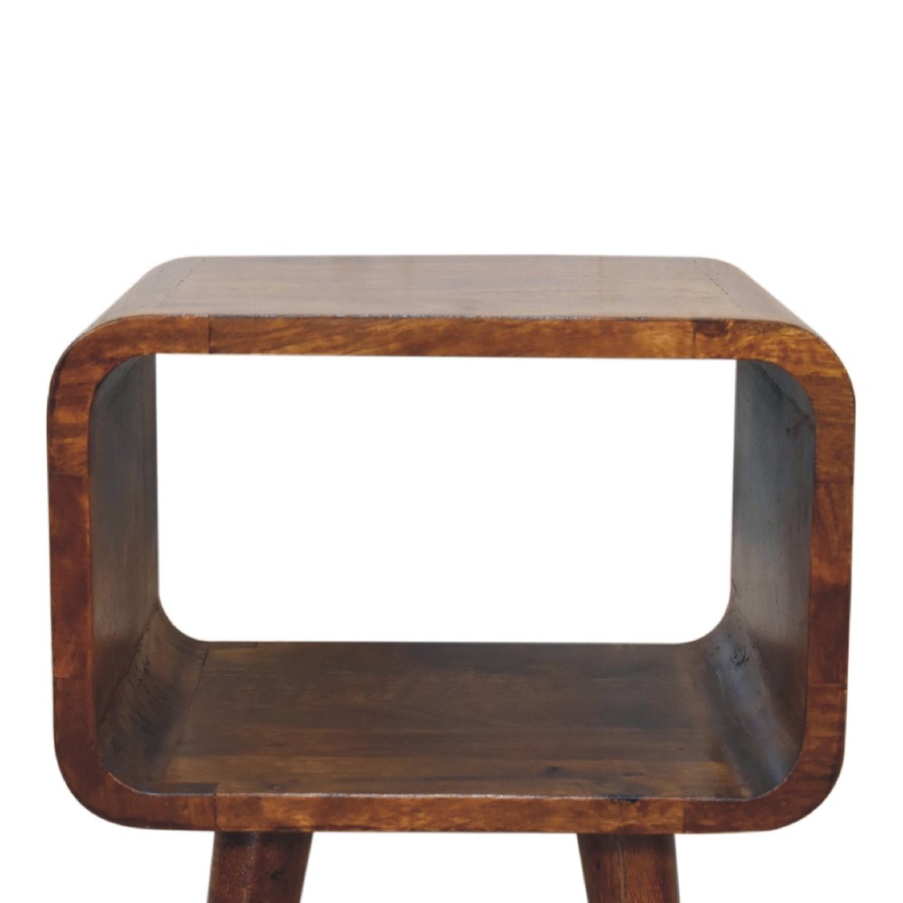 20" Chestnut Solid Wood Open Nightstand HomeRoots