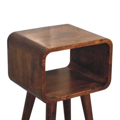 20" Chestnut Solid Wood Open Nightstand HomeRoots