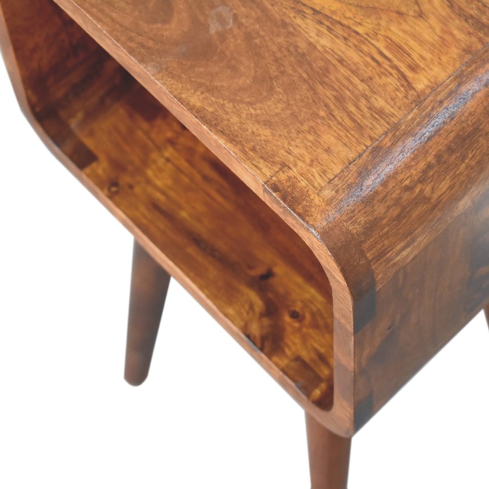 20" Chestnut Solid Wood Open Nightstand HomeRoots
