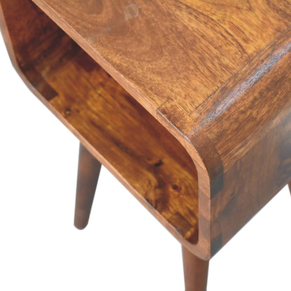 20" Chestnut Solid Wood Open Nightstand HomeRoots