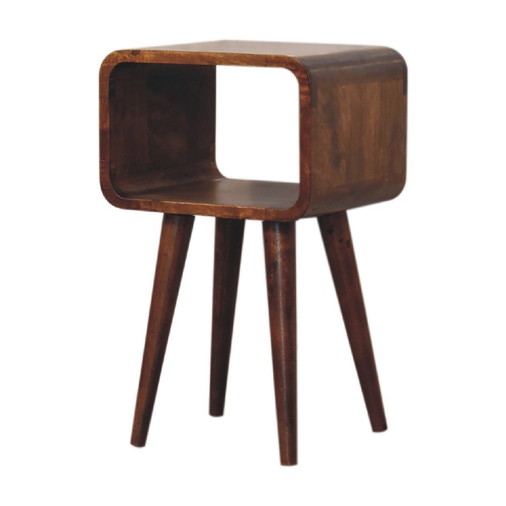 20" Chestnut Solid Wood Open Nightstand HomeRoots