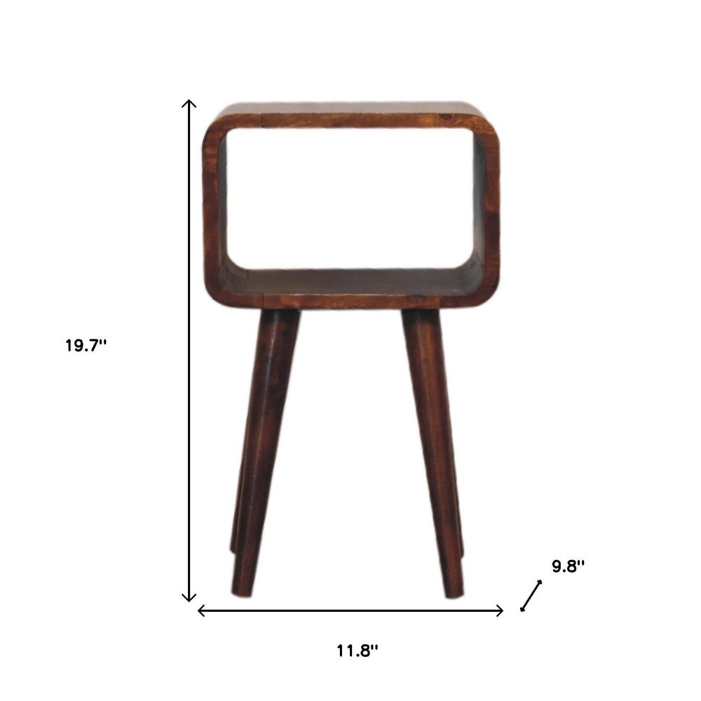 20" Chestnut Solid Wood Open Nightstand HomeRoots