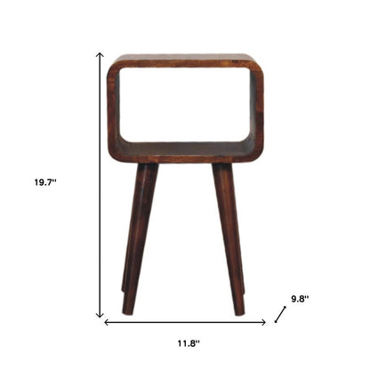 20" Chestnut Solid Wood Open Nightstand HomeRoots