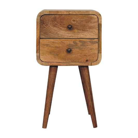 22" Oak Solid Wood Square Two Drawer Nightstand HomeRoots