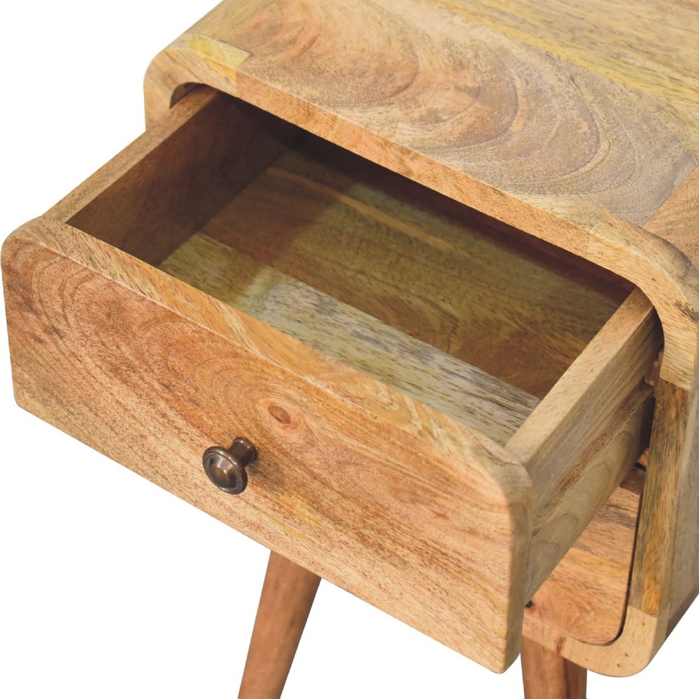 22" Oak Solid Wood Square Two Drawer Nightstand — view 4