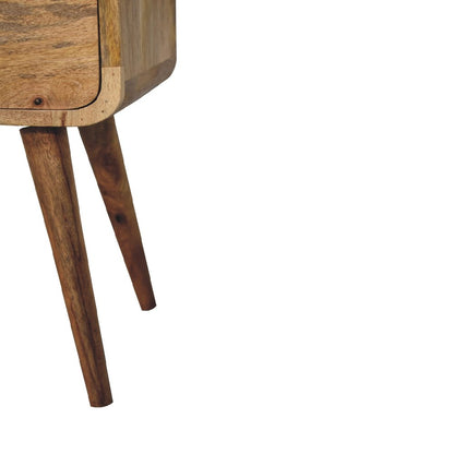 22" Oak Solid Wood Square Two Drawer Nightstand HomeRoots