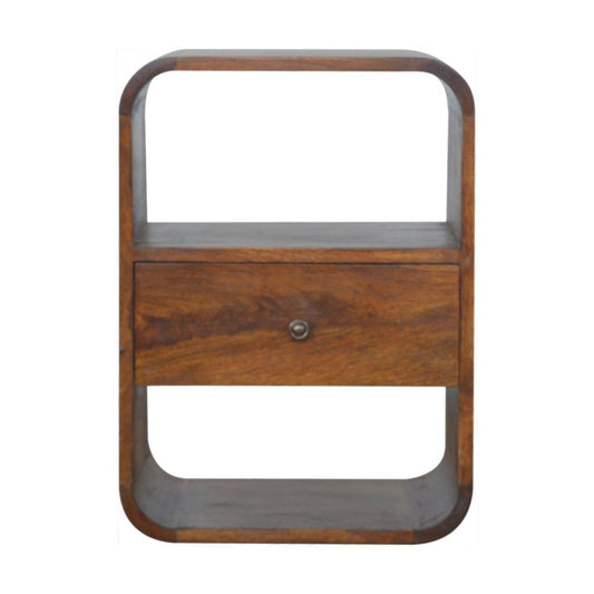 22" Brown Solid Wood One Drawer Nightstand HomeRoots