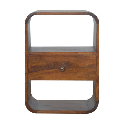 22" Brown Solid Wood One Drawer Nightstand HomeRoots