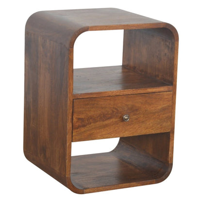 22" Brown Solid Wood One Drawer Nightstand HomeRoots