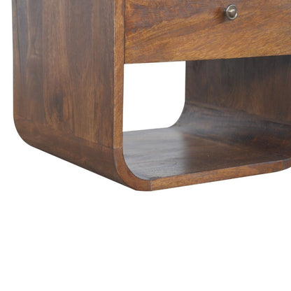 22" Brown Solid Wood One Drawer Nightstand HomeRoots