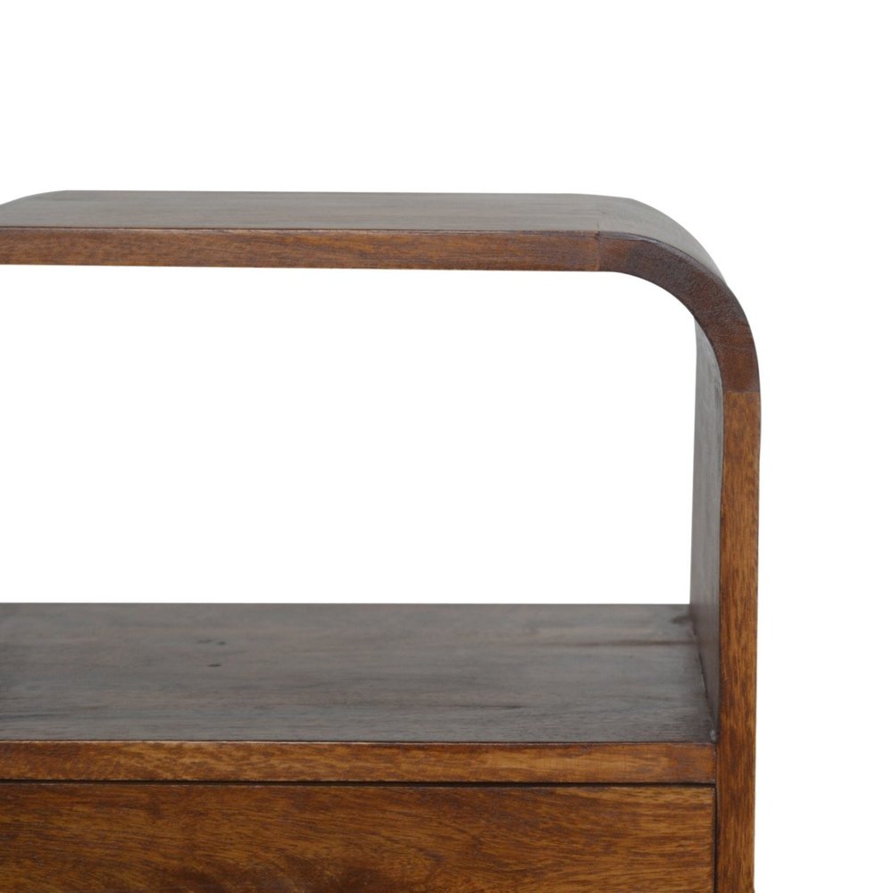 22" Brown Solid Wood One Drawer Nightstand — view 6