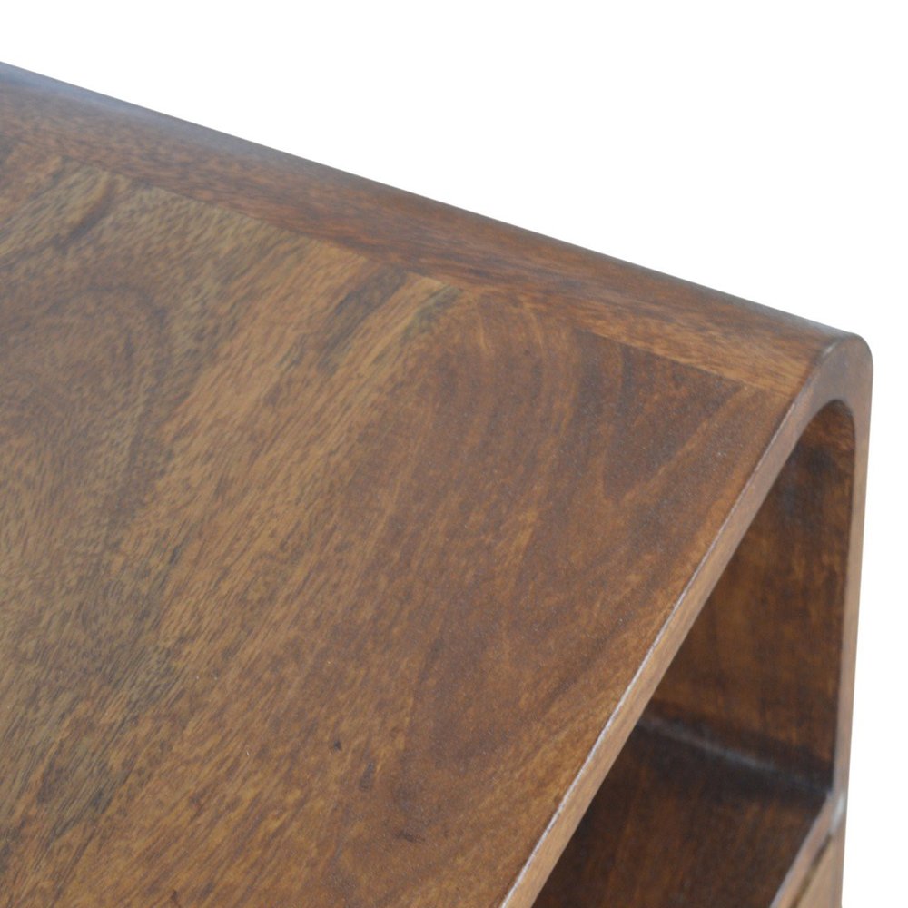 22" Brown Solid Wood One Drawer Nightstand — view 7