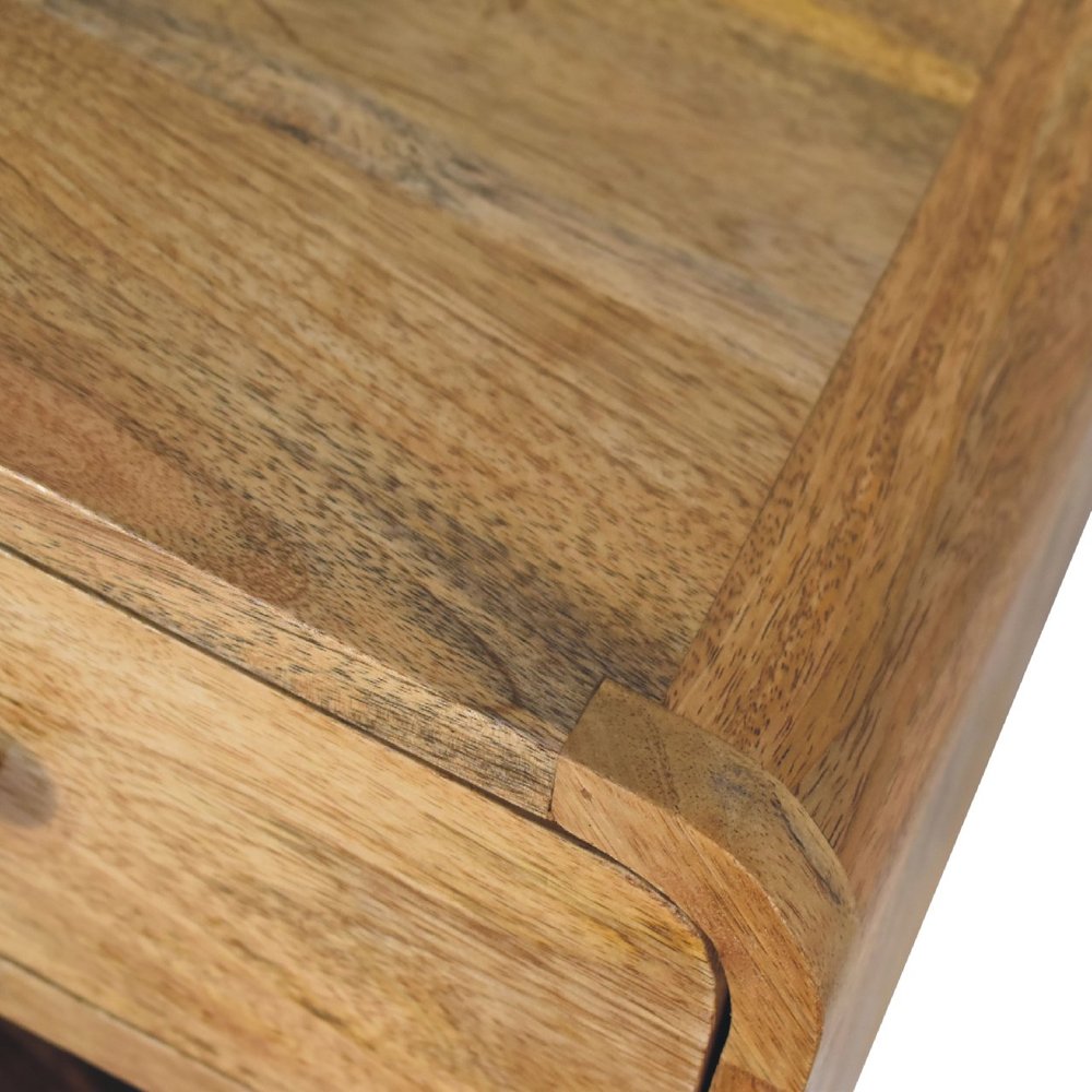 12" Oak Solid Wood One Drawer Floating Nightstand — view 5