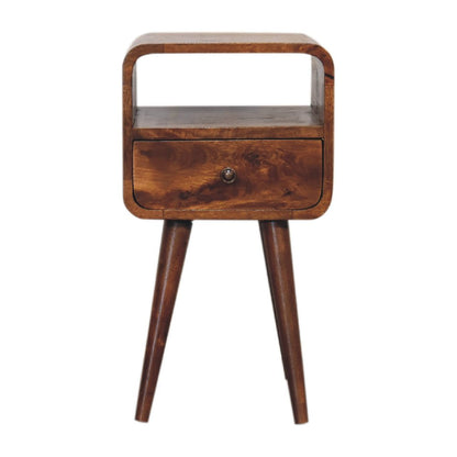 22" Chestnut Solid Wood Square One Drawer Nightstand HomeRoots