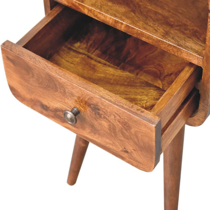 22" Chestnut Solid Wood Square One Drawer Nightstand HomeRoots