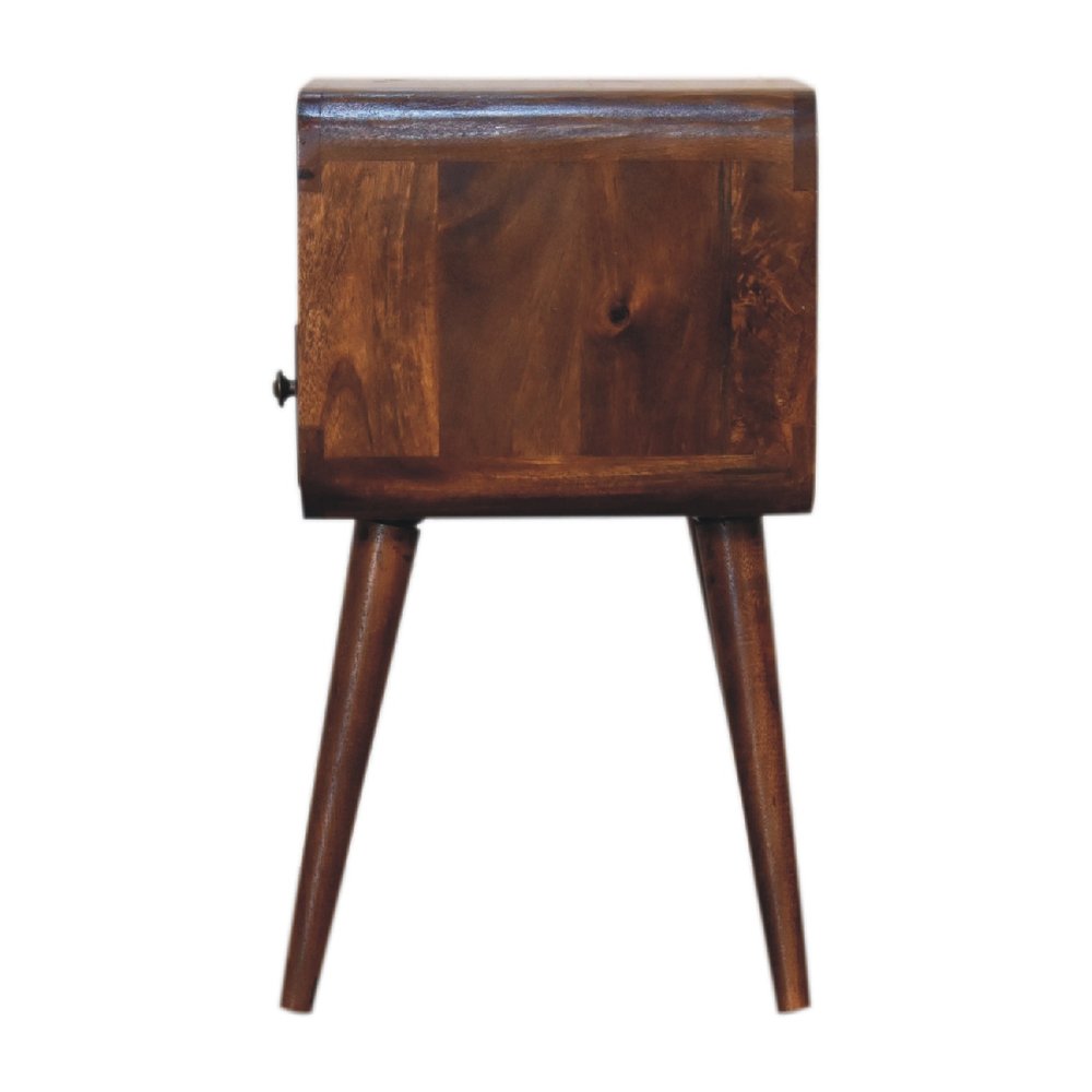 22" Chestnut Solid Wood Square One Drawer Nightstand HomeRoots