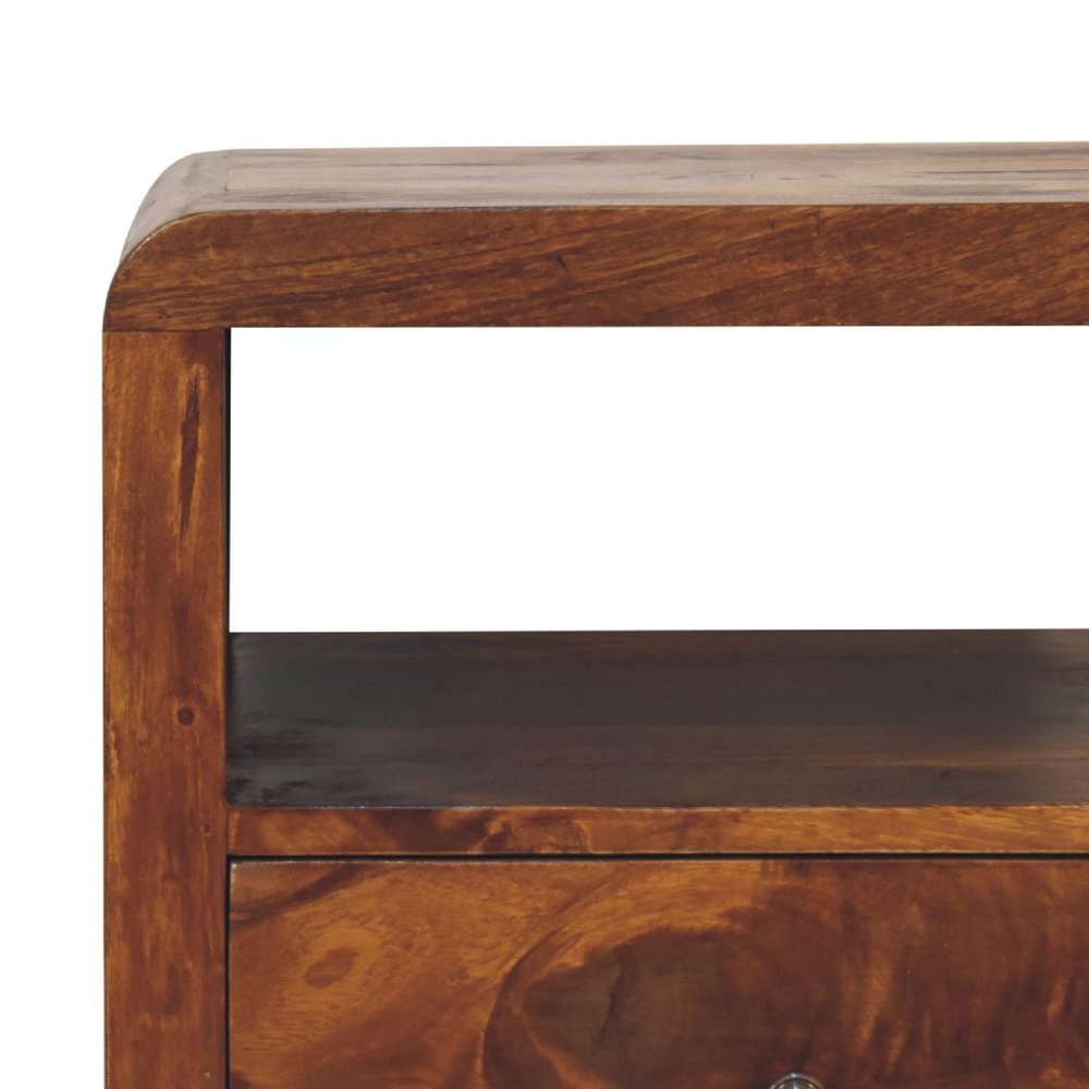24" Chestnut Solid Wood Two Drawer Nightstand HomeRoots