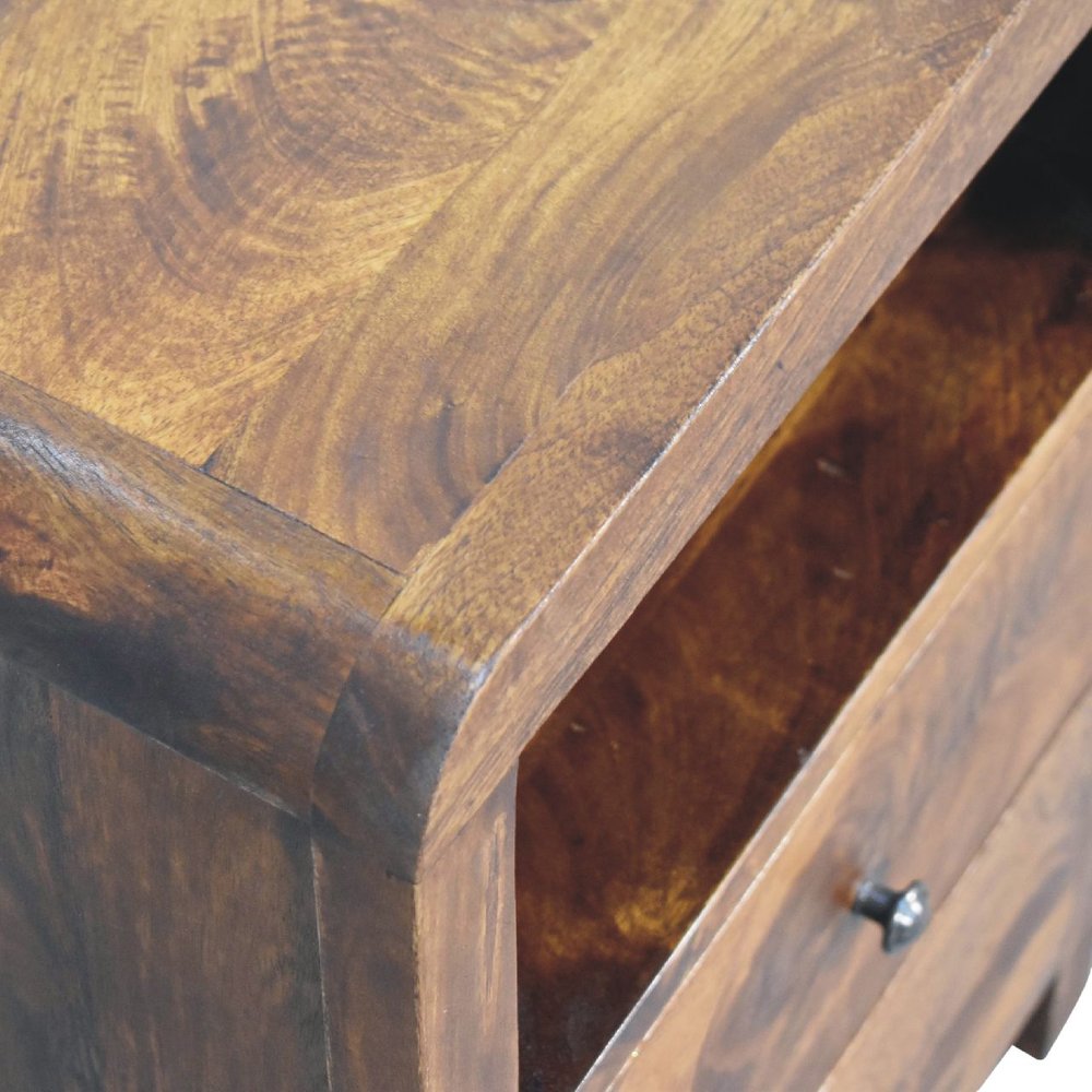 24" Chestnut Solid Wood Two Drawer Nightstand HomeRoots
