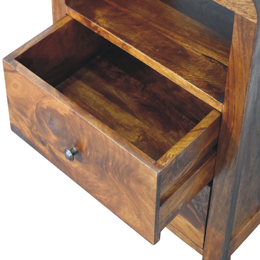 24" Chestnut Solid Wood Two Drawer Nightstand HomeRoots