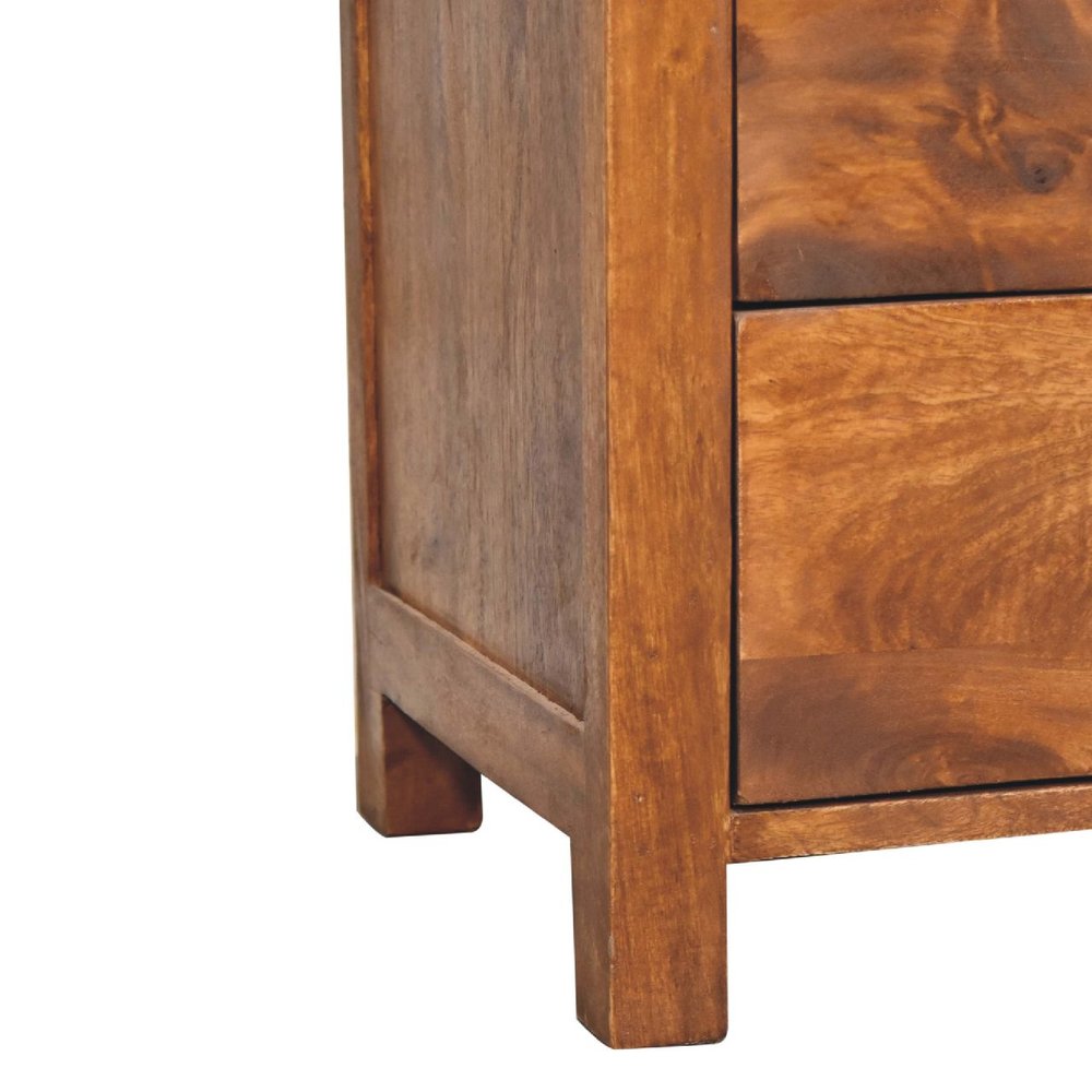 24" Chestnut Solid Wood Two Drawer Nightstand HomeRoots
