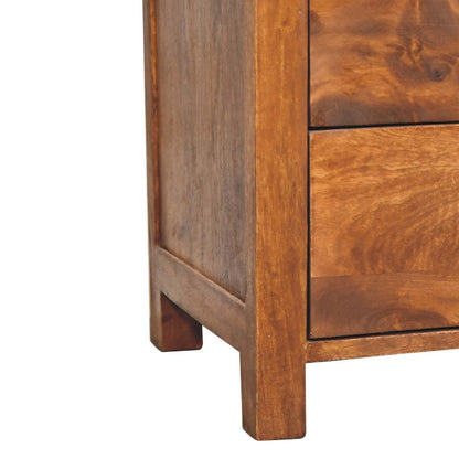 24" Chestnut Solid Wood Two Drawer Nightstand HomeRoots