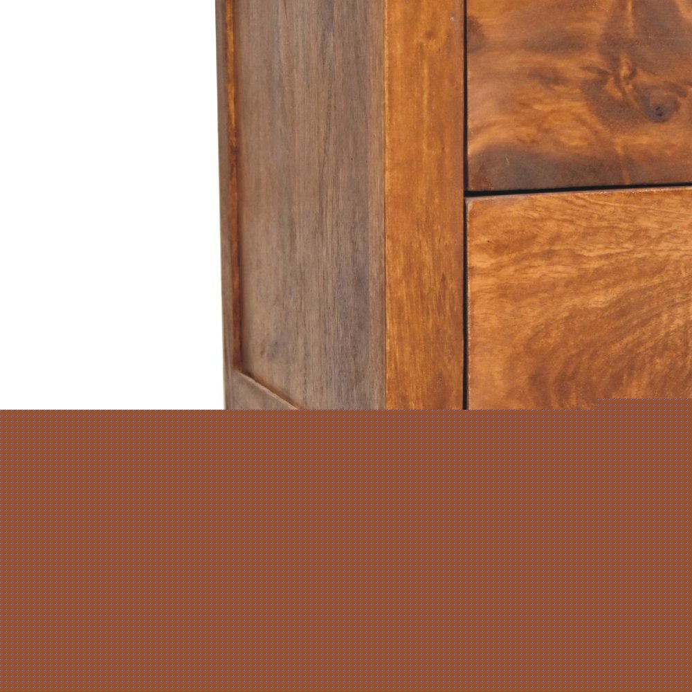24" Chestnut Solid Wood Two Drawer Nightstand HomeRoots