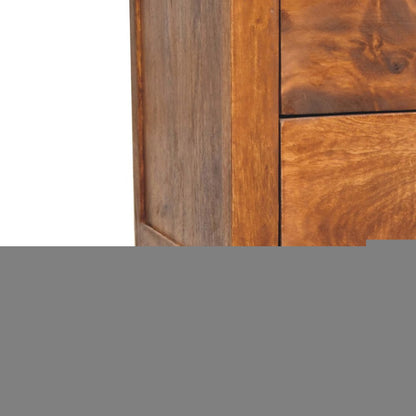 24" Chestnut Solid Wood Two Drawer Nightstand HomeRoots