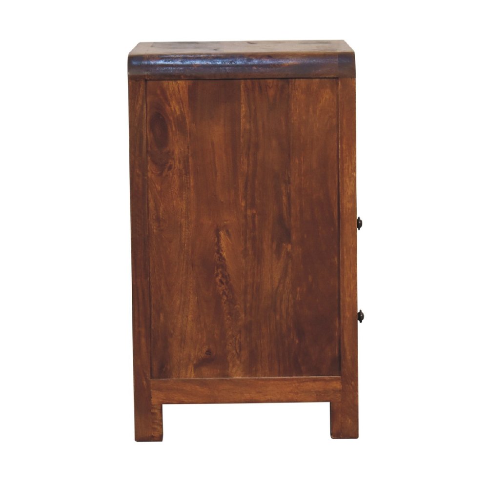 24" Chestnut Solid Wood Two Drawer Nightstand HomeRoots