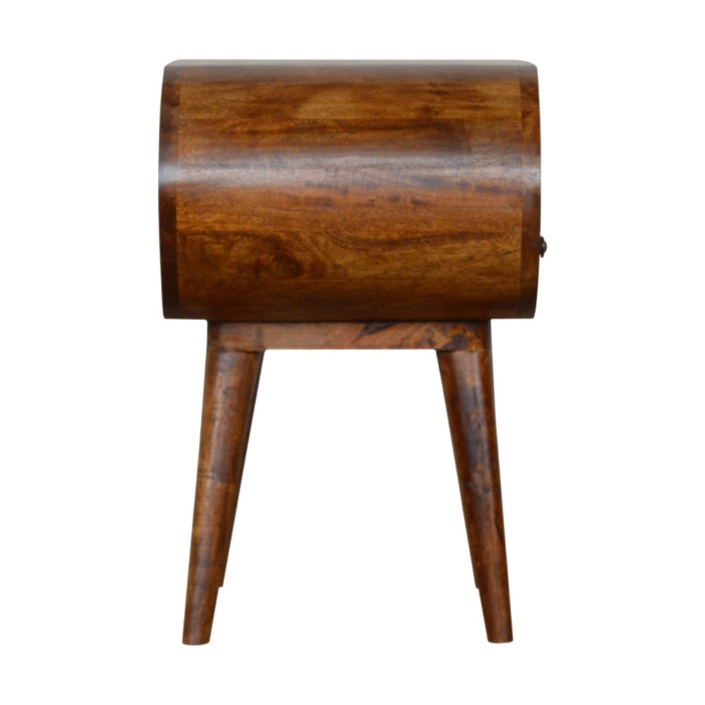 21" Brown Solid Wood Oval One Drawer Nightstand HomeRoots