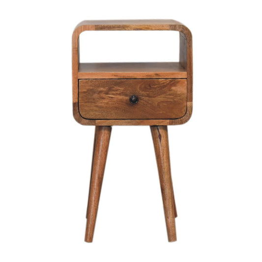 22" Oak Solid Wood Square One Drawer Nightstand HomeRoots