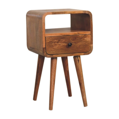 22" Oak Solid Wood Square One Drawer Nightstand HomeRoots